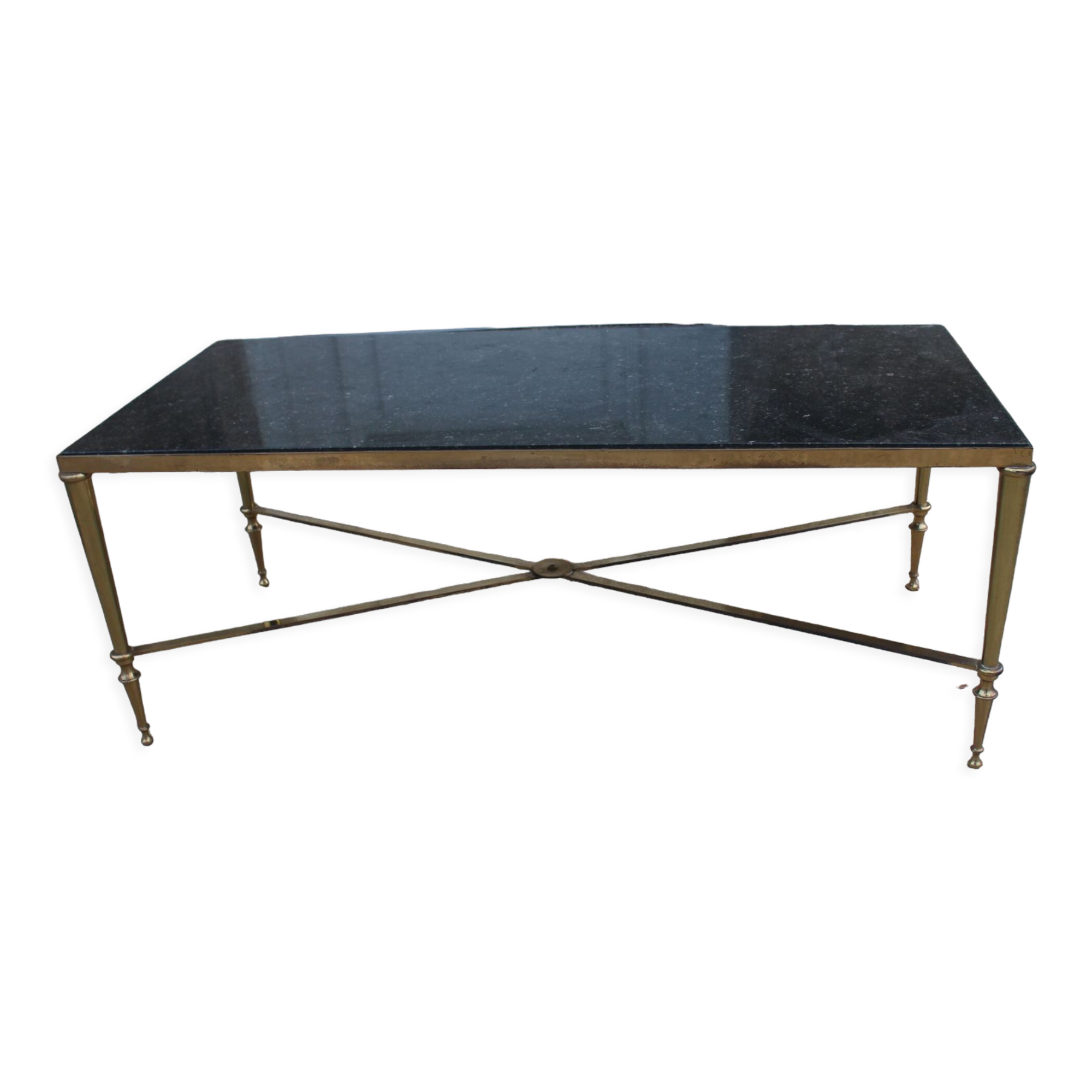 Brass and marble coffee table