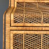 Vintage rattan bookcase