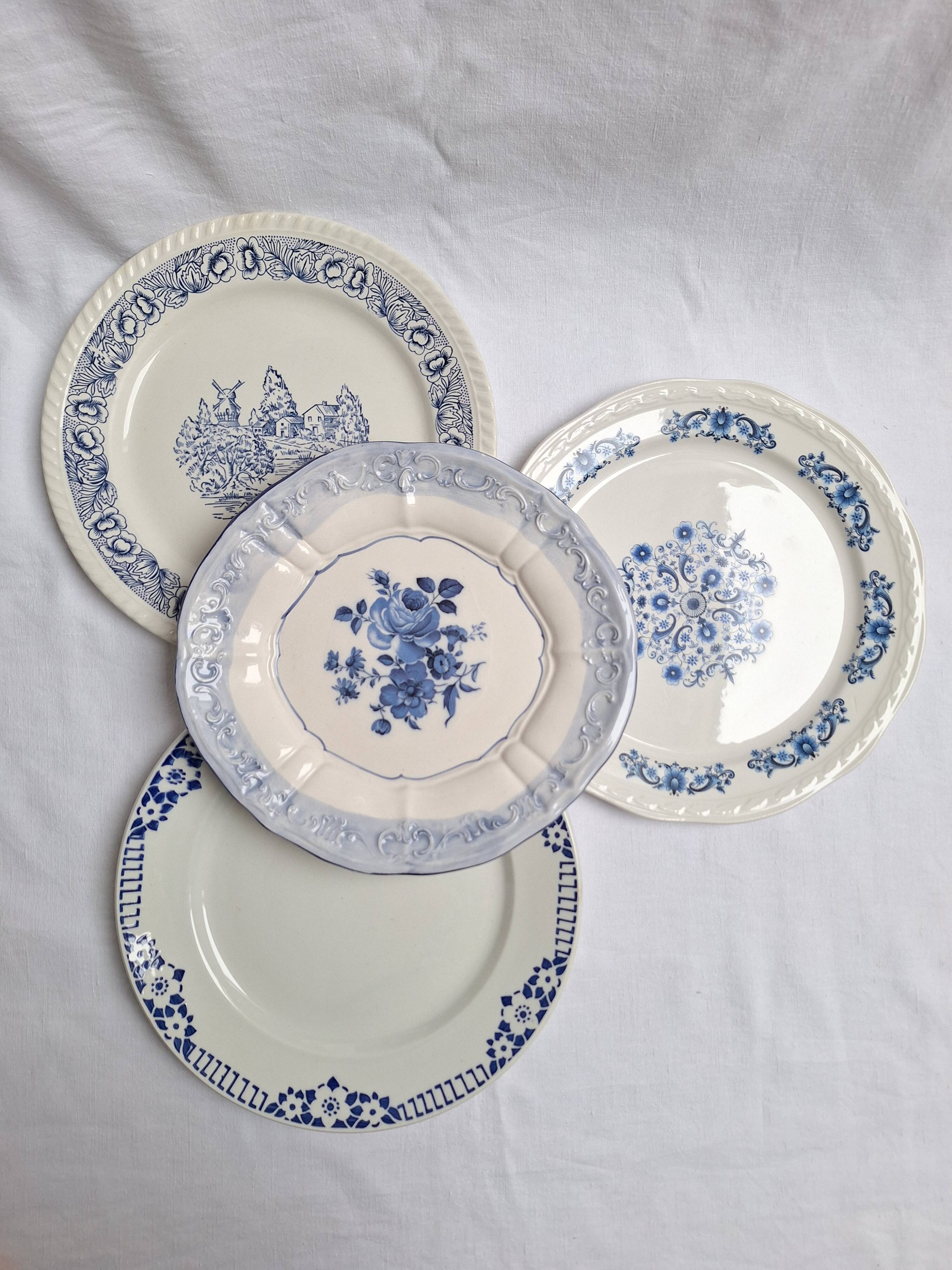 Vintage blue dinner plates
