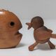 Two door peaks aperitif zoomorphic fish bird solid wood vintage design