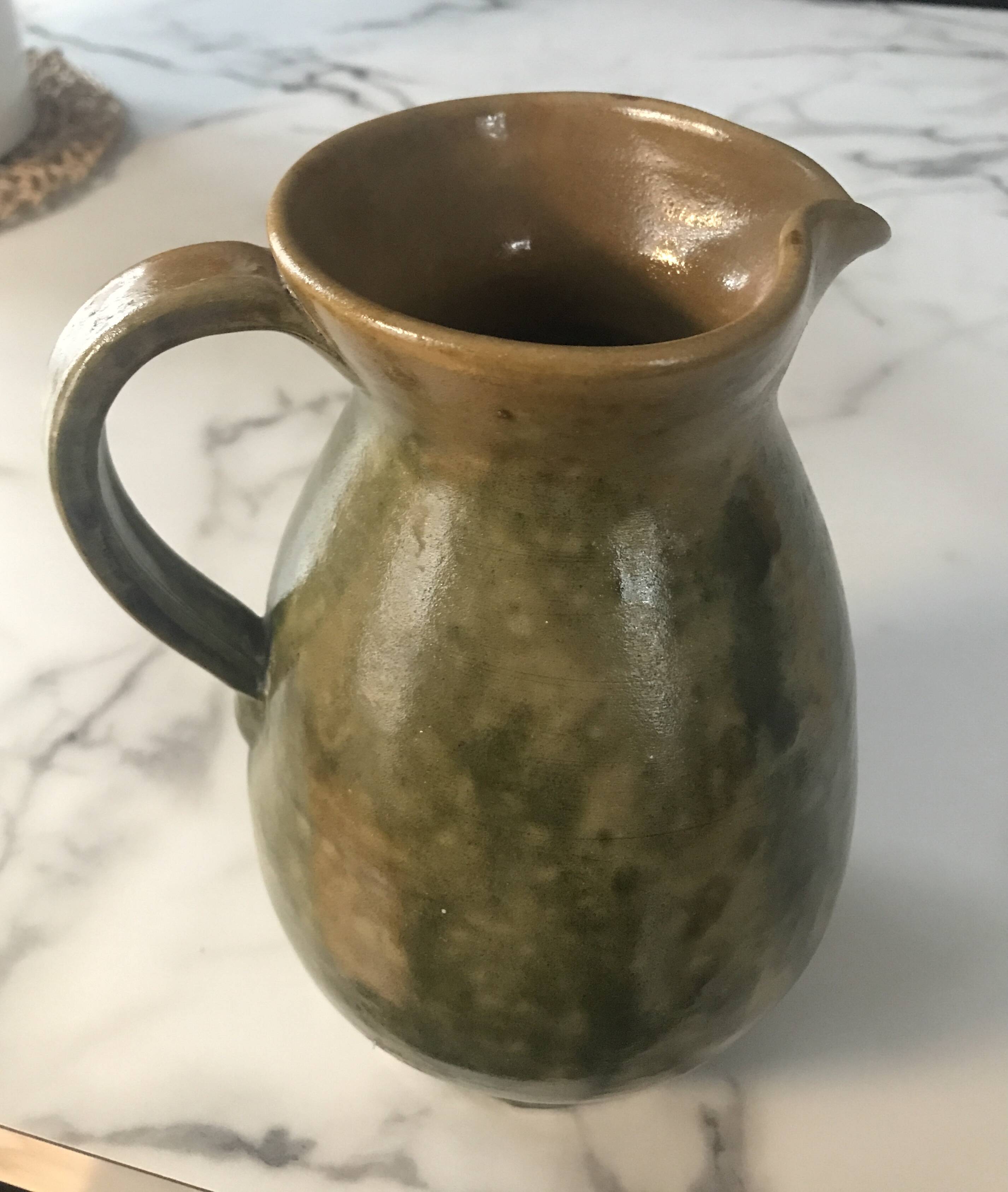 Spotted enamel jug
