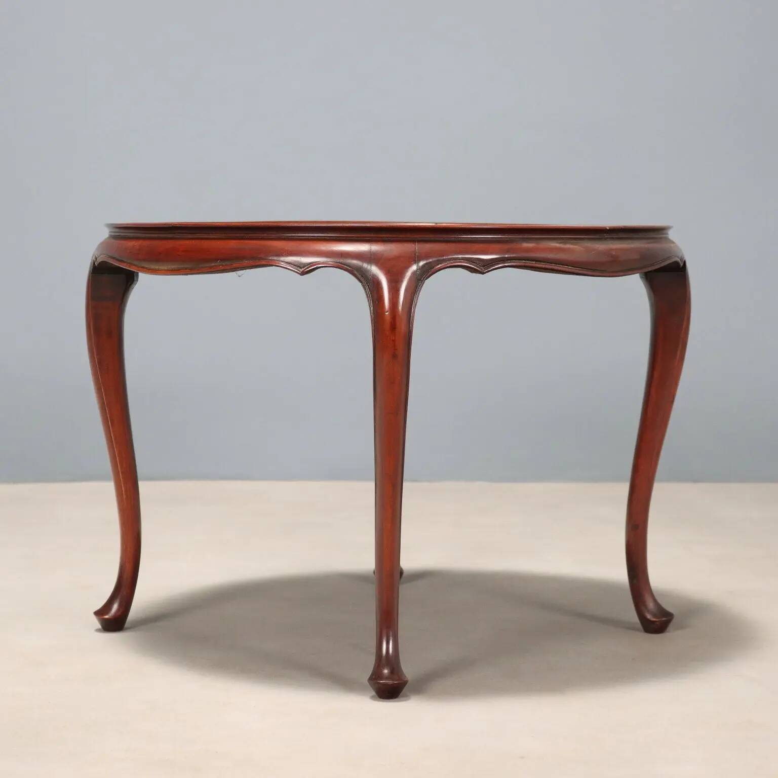 Antique mahogany and opaline glass coffee table, Italy, 20th century.