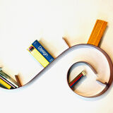 Curved wall shelf, Bookworm type