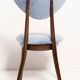 Chaise cœur en velours de coton bleu violet mid-century