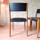 6 chaises scandinave teck et skaï vintage 1960