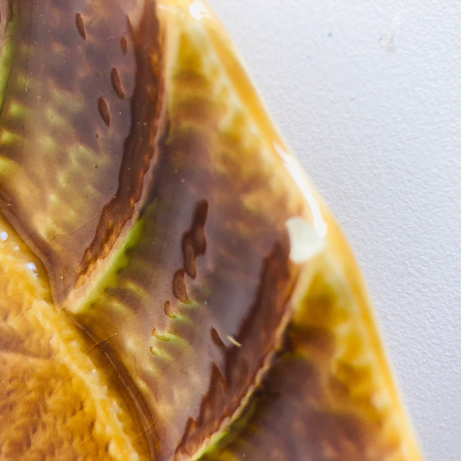 Lot de 2 plats en barbotine Sarreguemines décor poissons