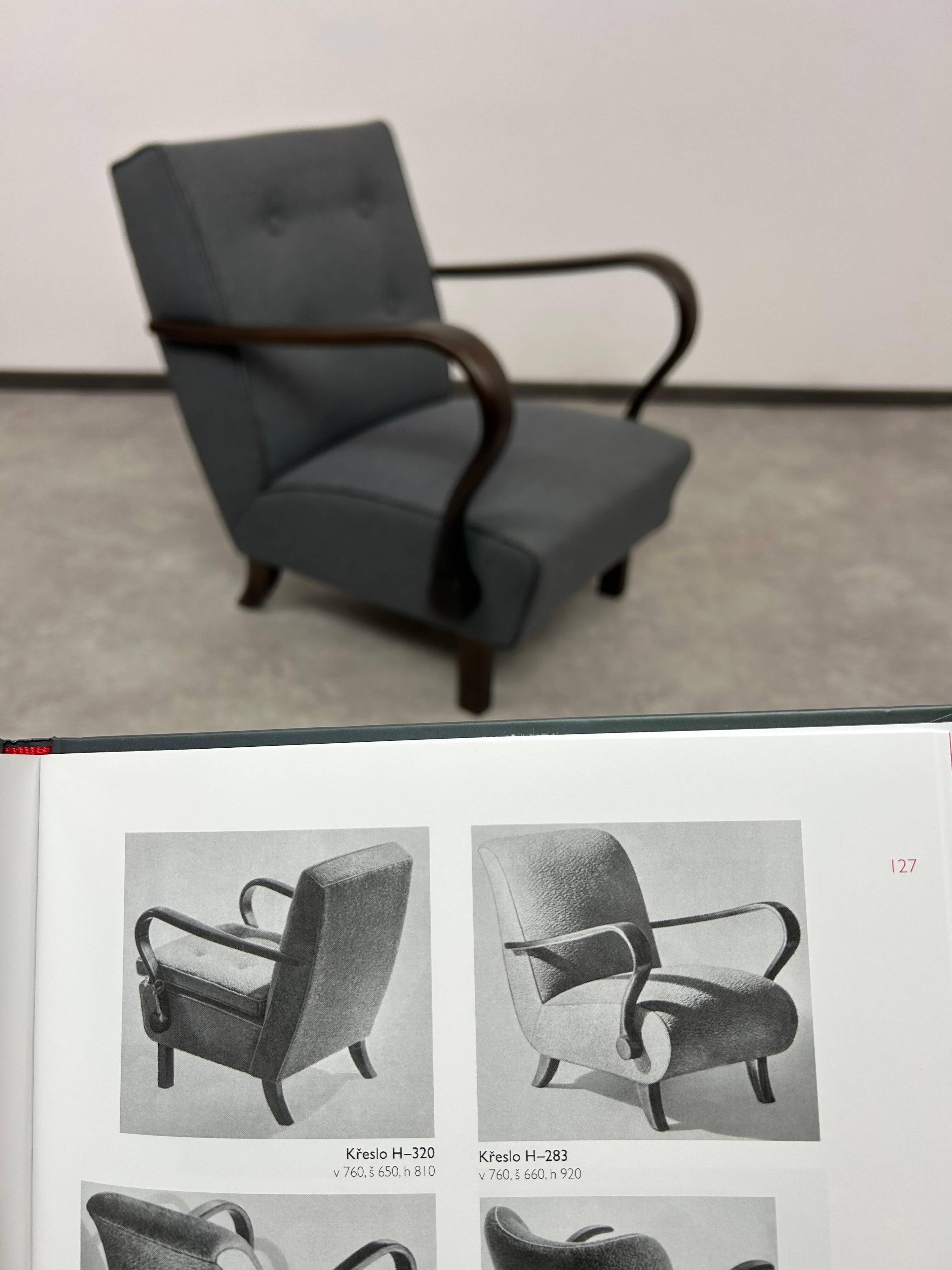 Fauteuil Art déco H320 par J.Halabala pour UP Závody