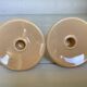 Pair of beige candlesticks