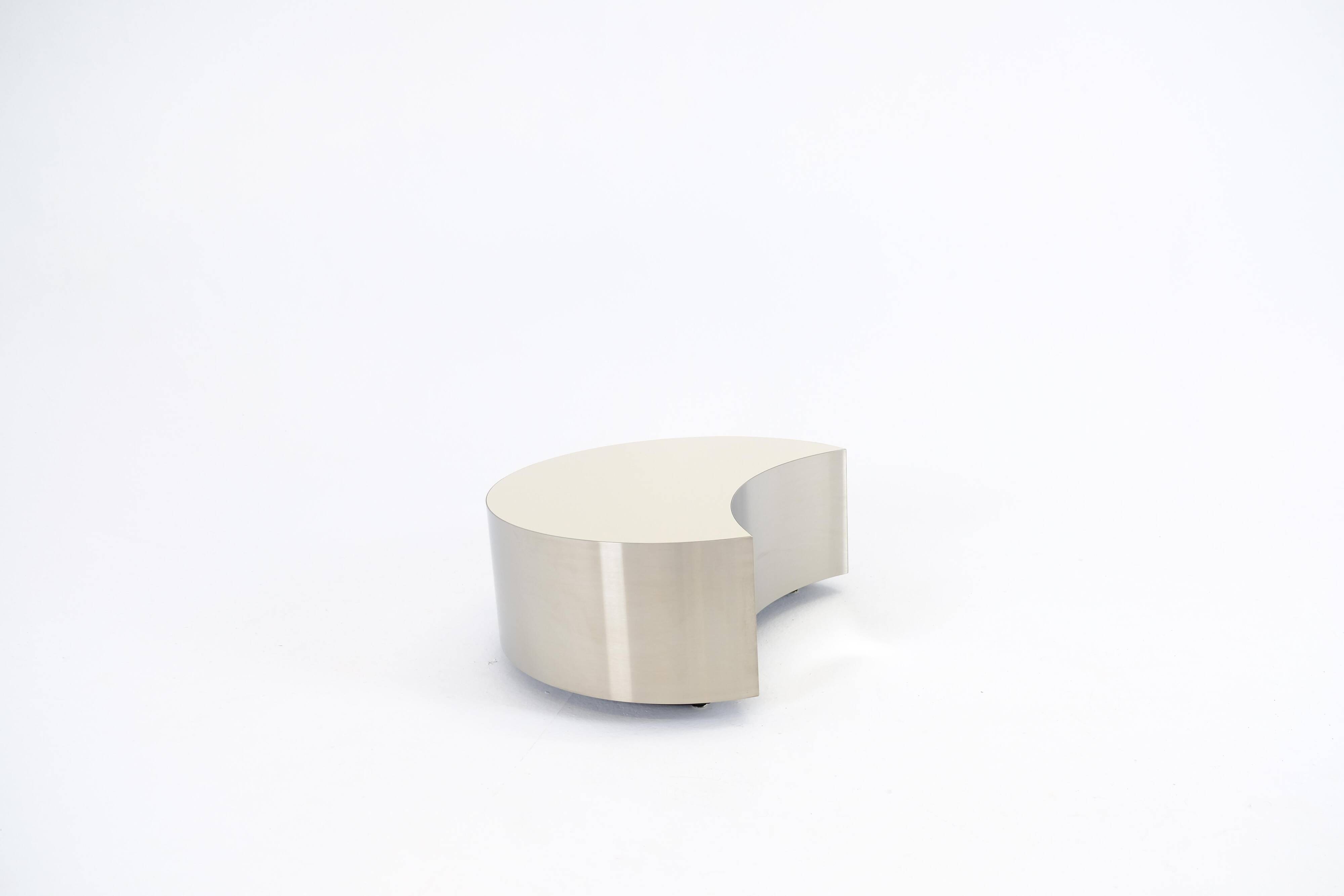 Table basse contemporaine artisanale en laminé, Collection Luna Fusión