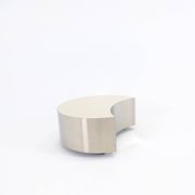 Unique side table, half-moon shape, brass/steel and polished laminate, size M.