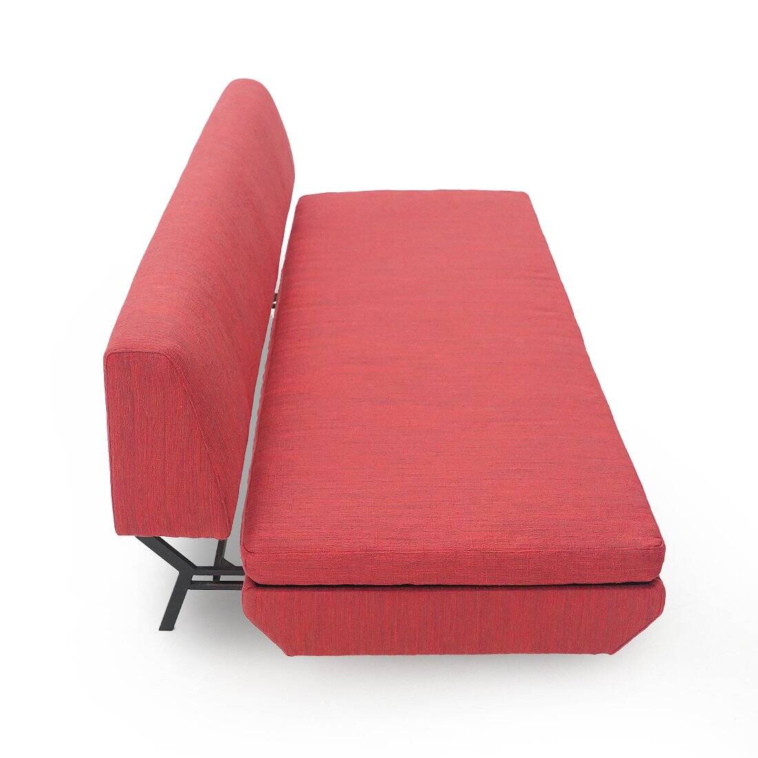 Red fabric sofa bed, 1960s