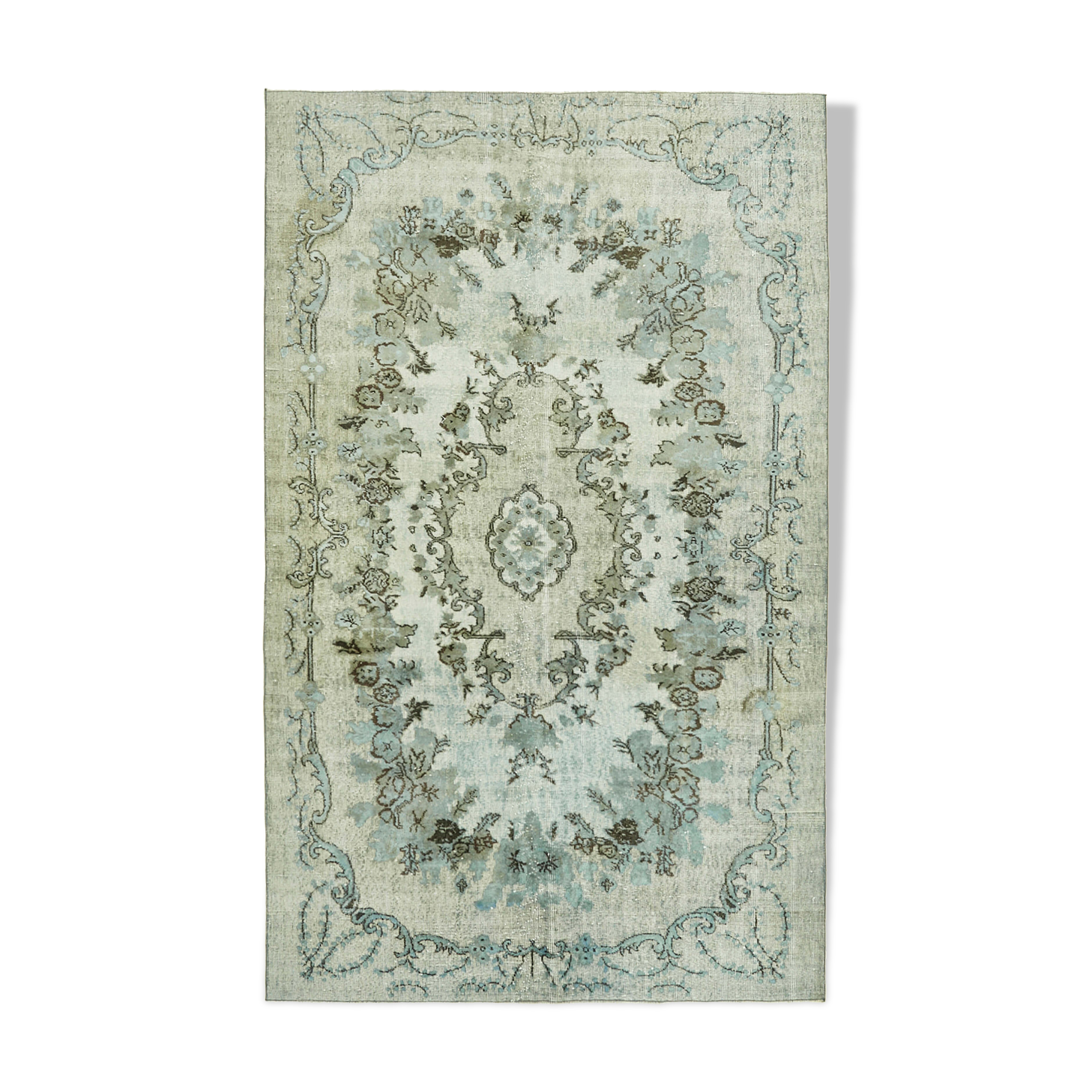 Hand-knotted carved turkish 1970s, 171 cm x 274 cm