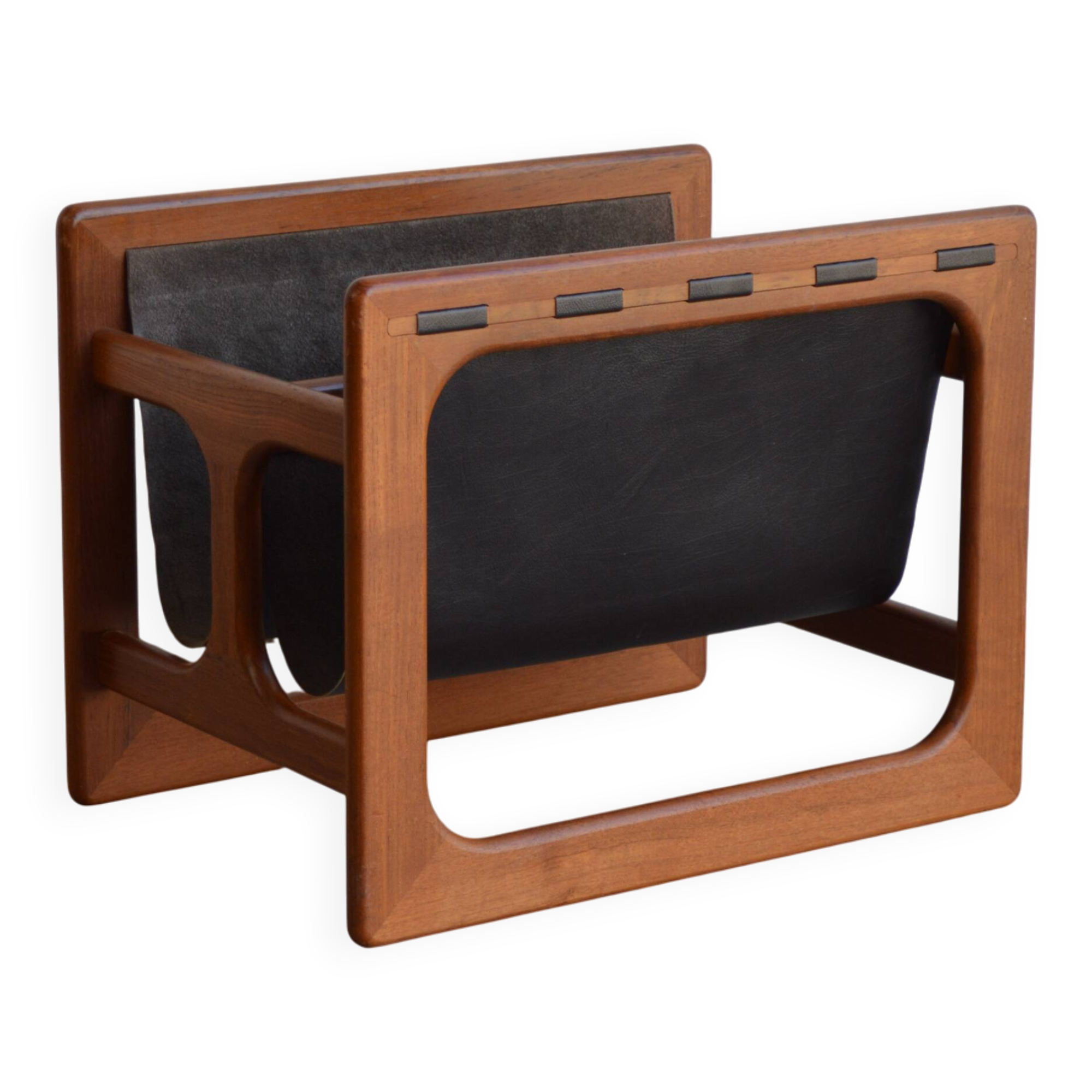 Teak magazine rack by Aksel Kjersgaard for Salin Møbler, 1960s.