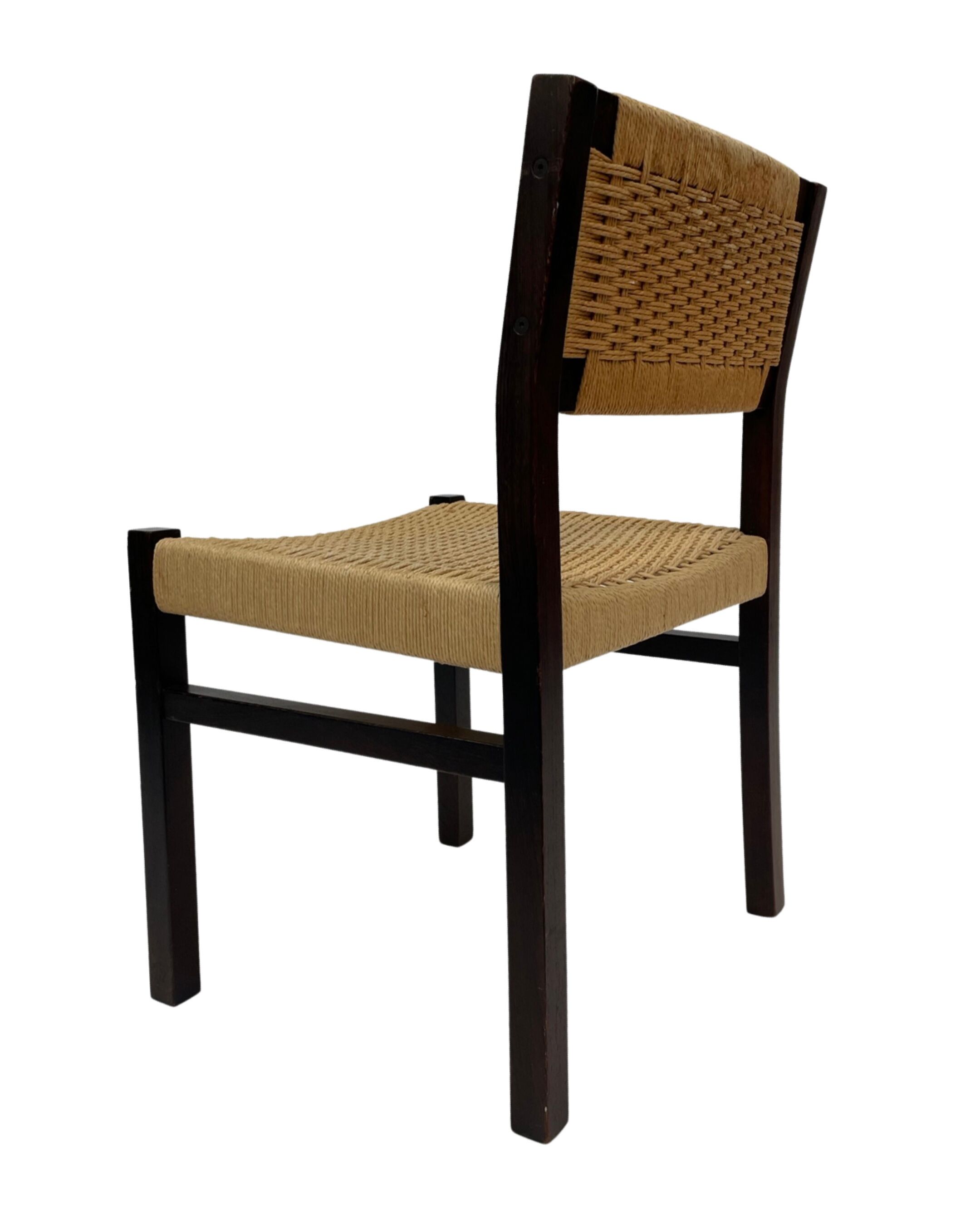 Vintage dining room chairs with papercord seat / 1970 design