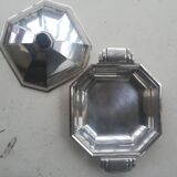 art deco metal silver vases