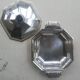 art deco metal silver vases