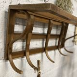 curved wooden coat rack/shelf