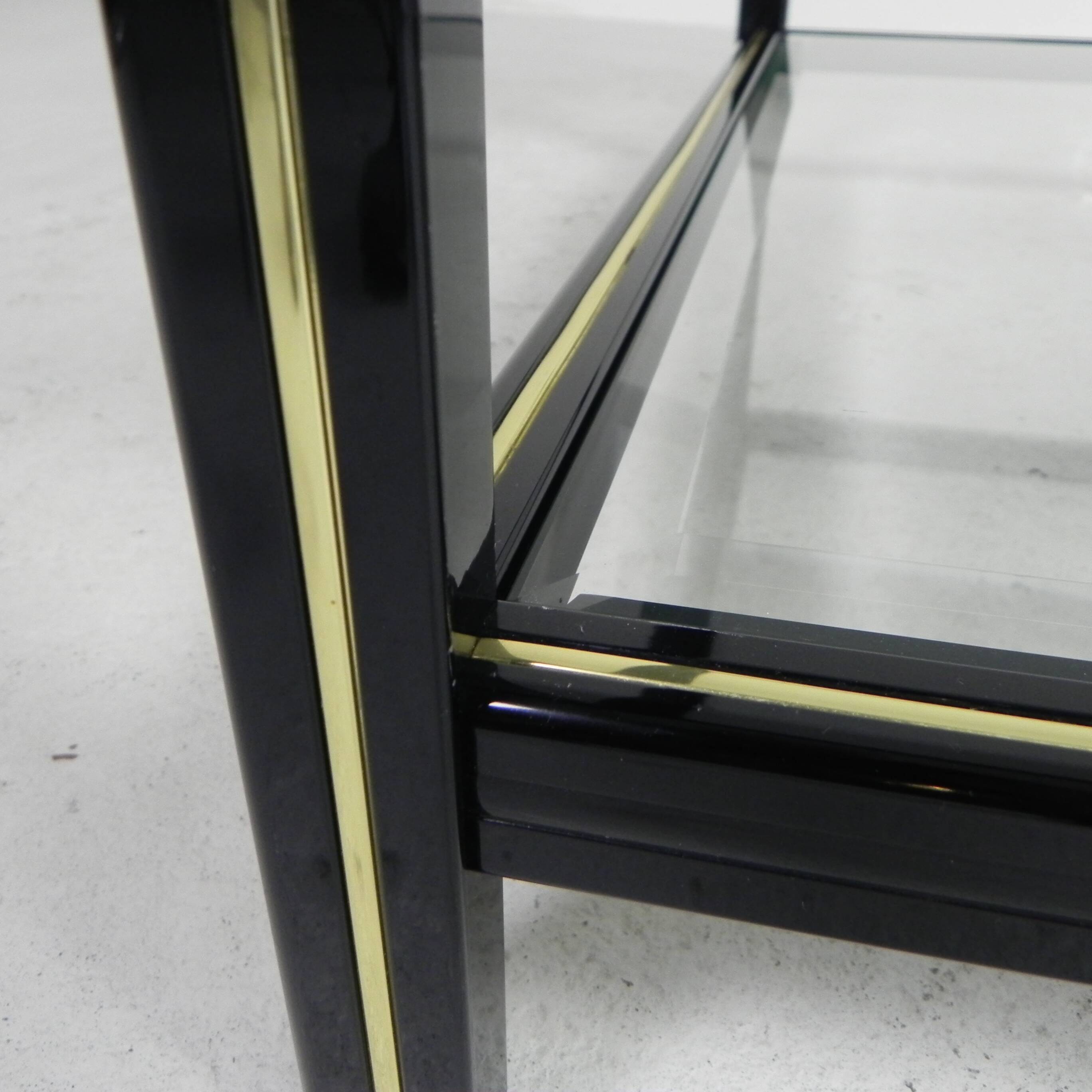 Hollywood Regency coffee table with 2 faceted glass plates, 1970s