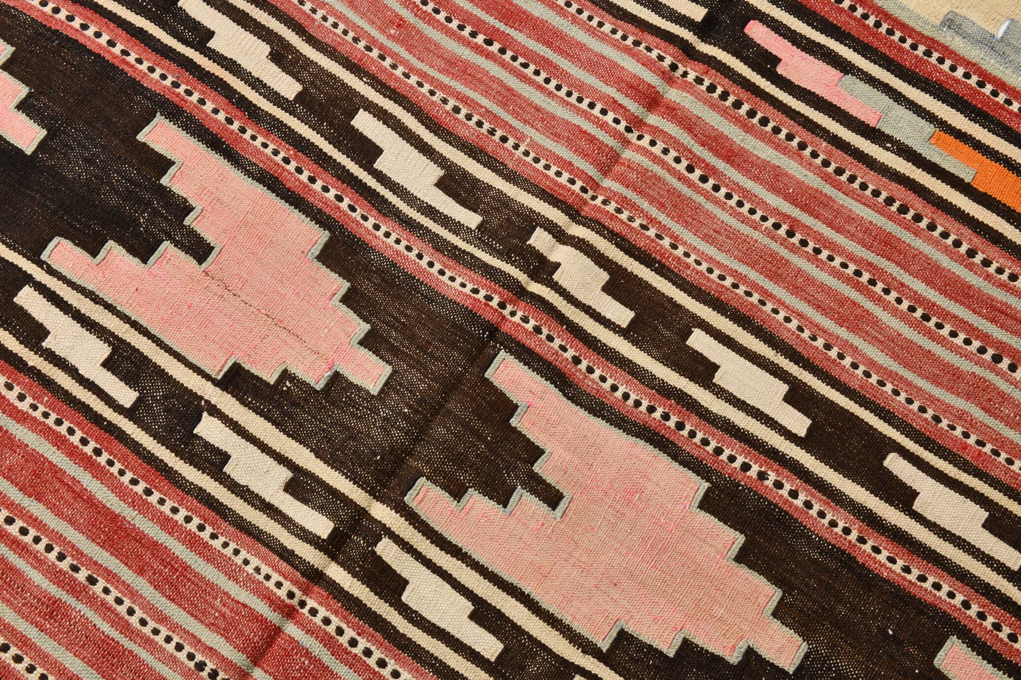 4x6 Red Pink Persian Kilim Rug, 131x196Cm