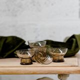 Set of 5 smoked glasses