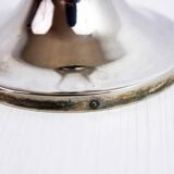 Candle holder in silver metal and lucite