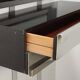 Vintage wooden console table with aluminum mirror, Italy, 1970s, original