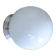 Globe en opaline applique vintage et base en aluminium
