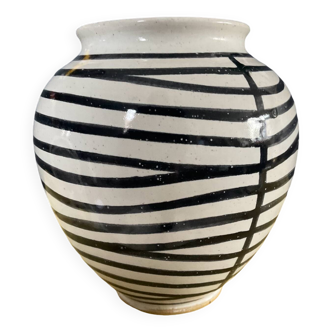 Vase vintage en grès émaillé et estampillé