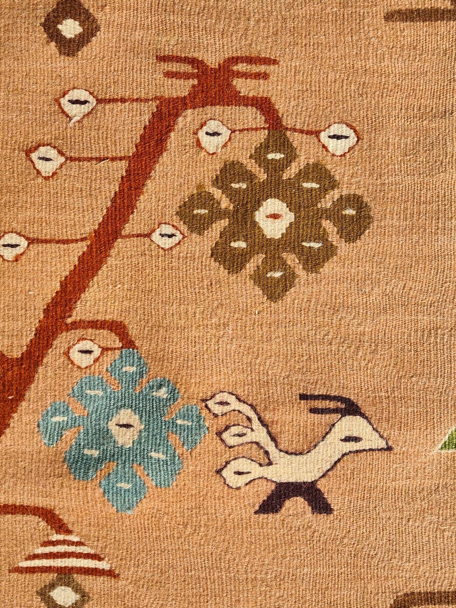Rare Kotel Kilim "Tree of Life" Vintage Peach Background - 208 x 118 cm