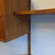 Modular 3-compartment teak wall shelving system with desk and lighting by Kai Kristiansen for FM, Denmark, 1960s