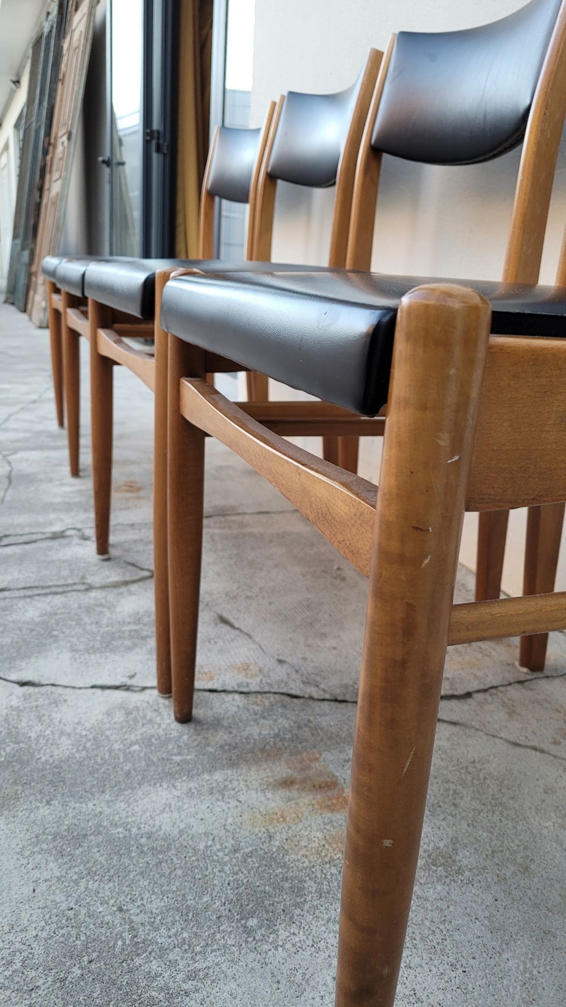 Série de 4 chaises scandinave vintage 1950