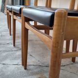 Series of 4 vintage Scandinavian chairs 1950