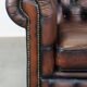 Classic English Chesterfield 2.5 seater sofa in brown cowhide