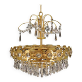 Lustre en laiton, design danois, années 1970, production : Danemark