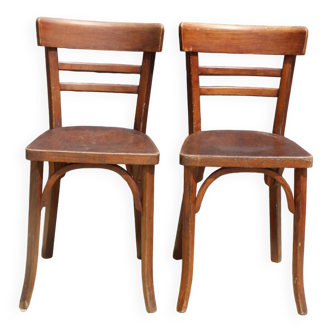 2 baumann n°29 dark beech chairs