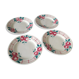 Set of 4 flat plates sarreguemines Beauséjour