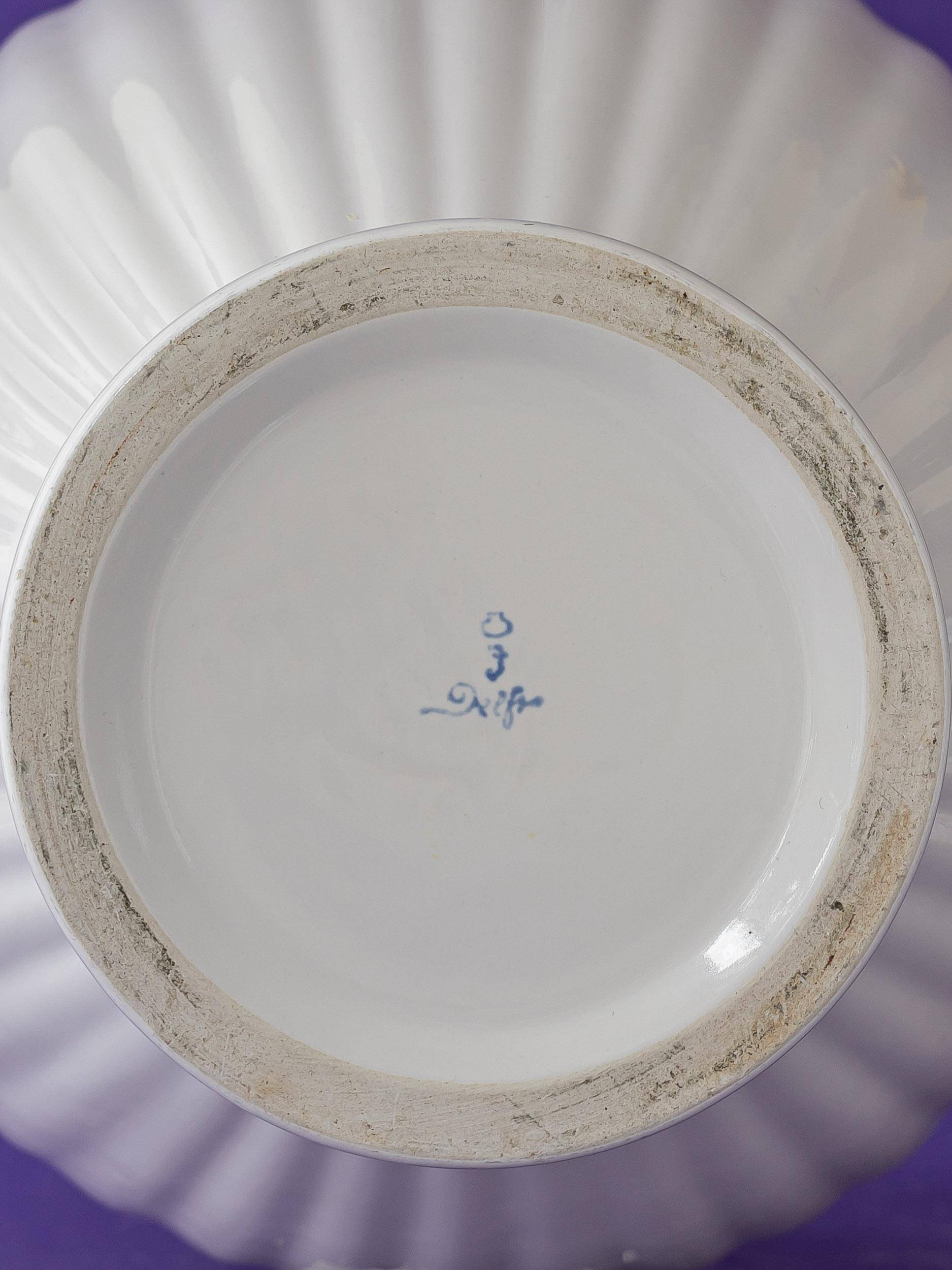 Large floral maximalist table lamp with a Delft ceramic base and new lampshade.