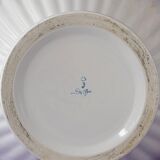 Large floral maximalist table lamp with a Delft ceramic base and new lampshade.