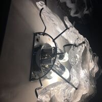 Transapent and white “fiamma” murano glass wall sconce