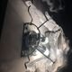 Transapent and white “fiamma” murano glass wall sconce