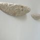 Pair of vintage stone sconces, natural beige, Italy 1979