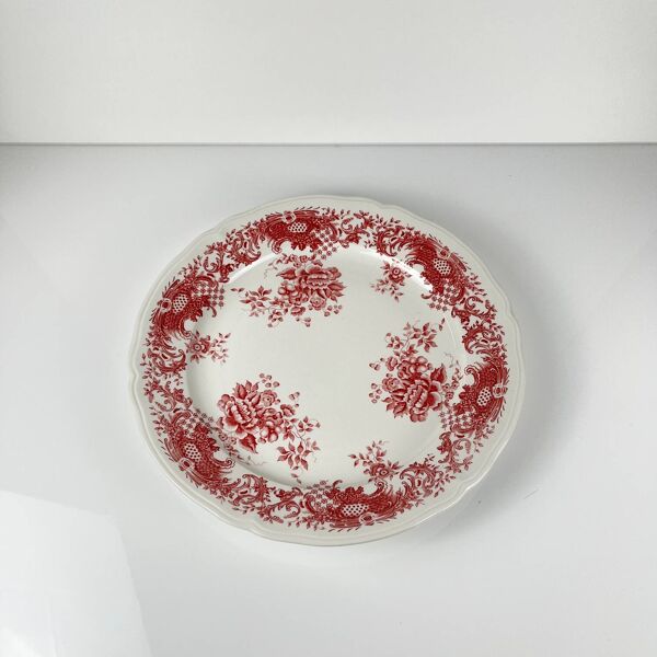 Plat à gateau Villeroy & Boch, modele ''Valeria'', tons rouge