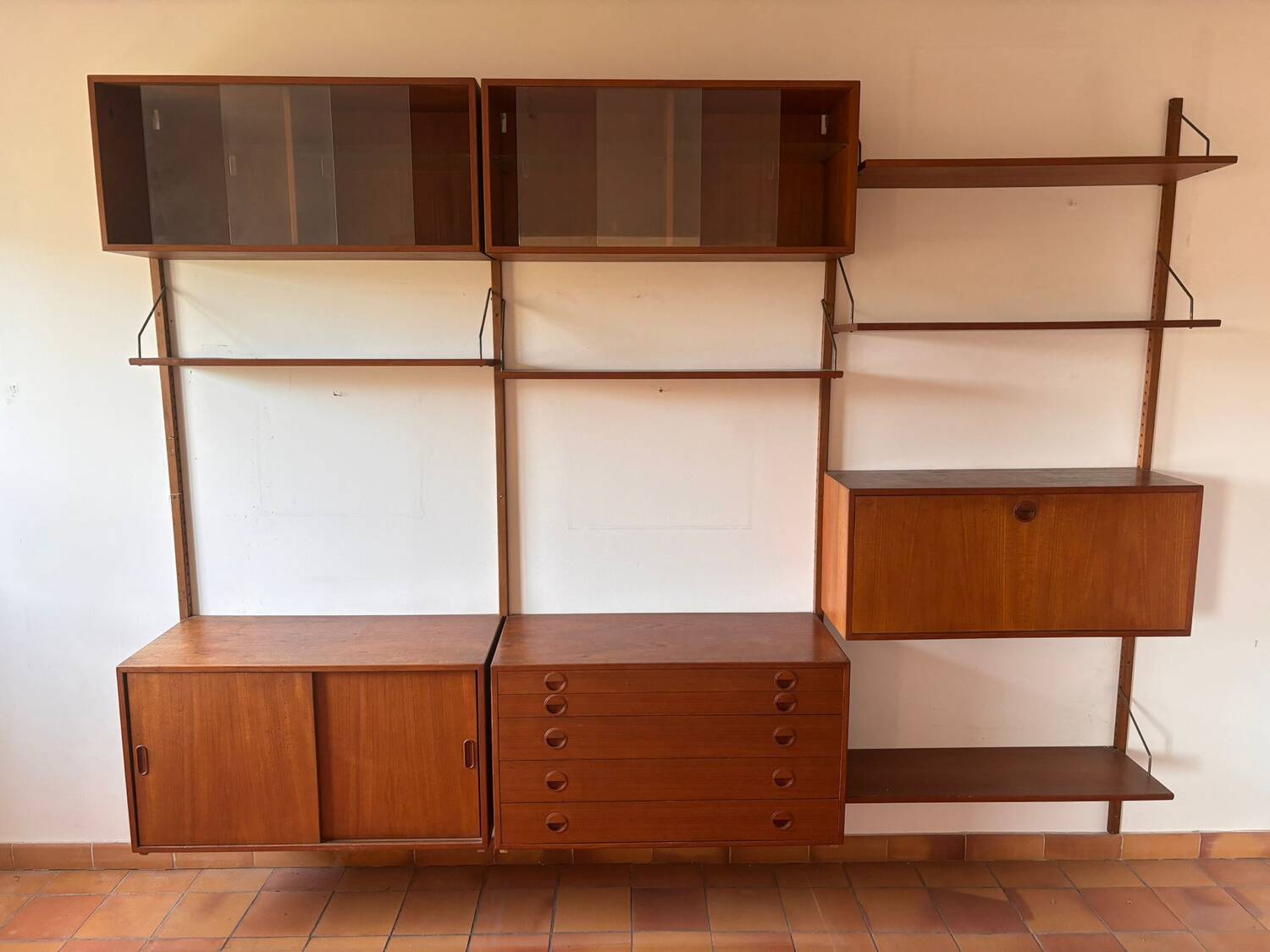 Étagère scandinave en teck modulable