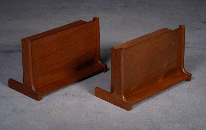 Wall-Mounted Teak Bedside Tables attributed to Børge Mogensen, 1950s, Set of 2