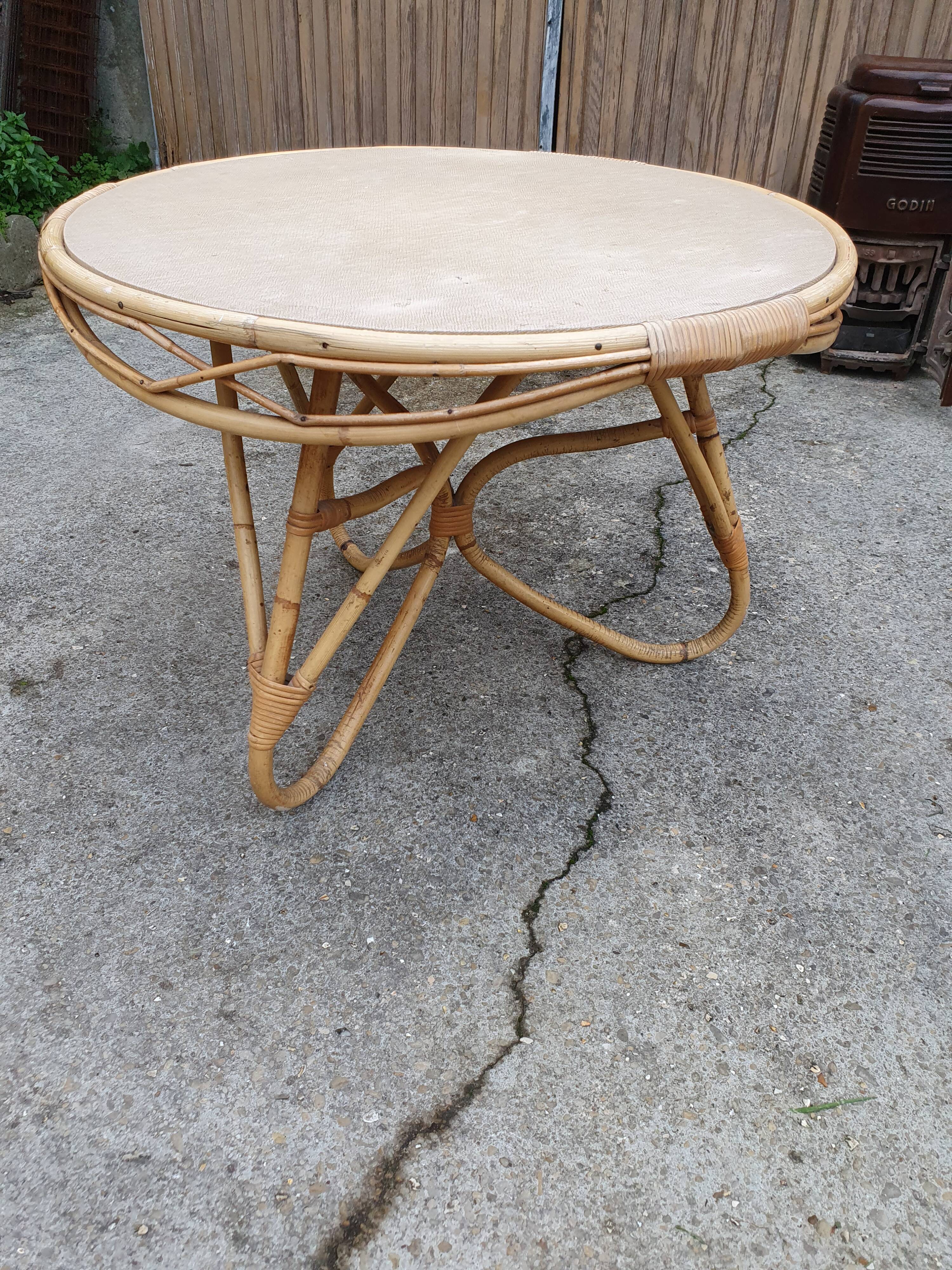Vintage rattan coffee table