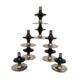 Midcentury stackable chrome candle holders Fritz Nagel