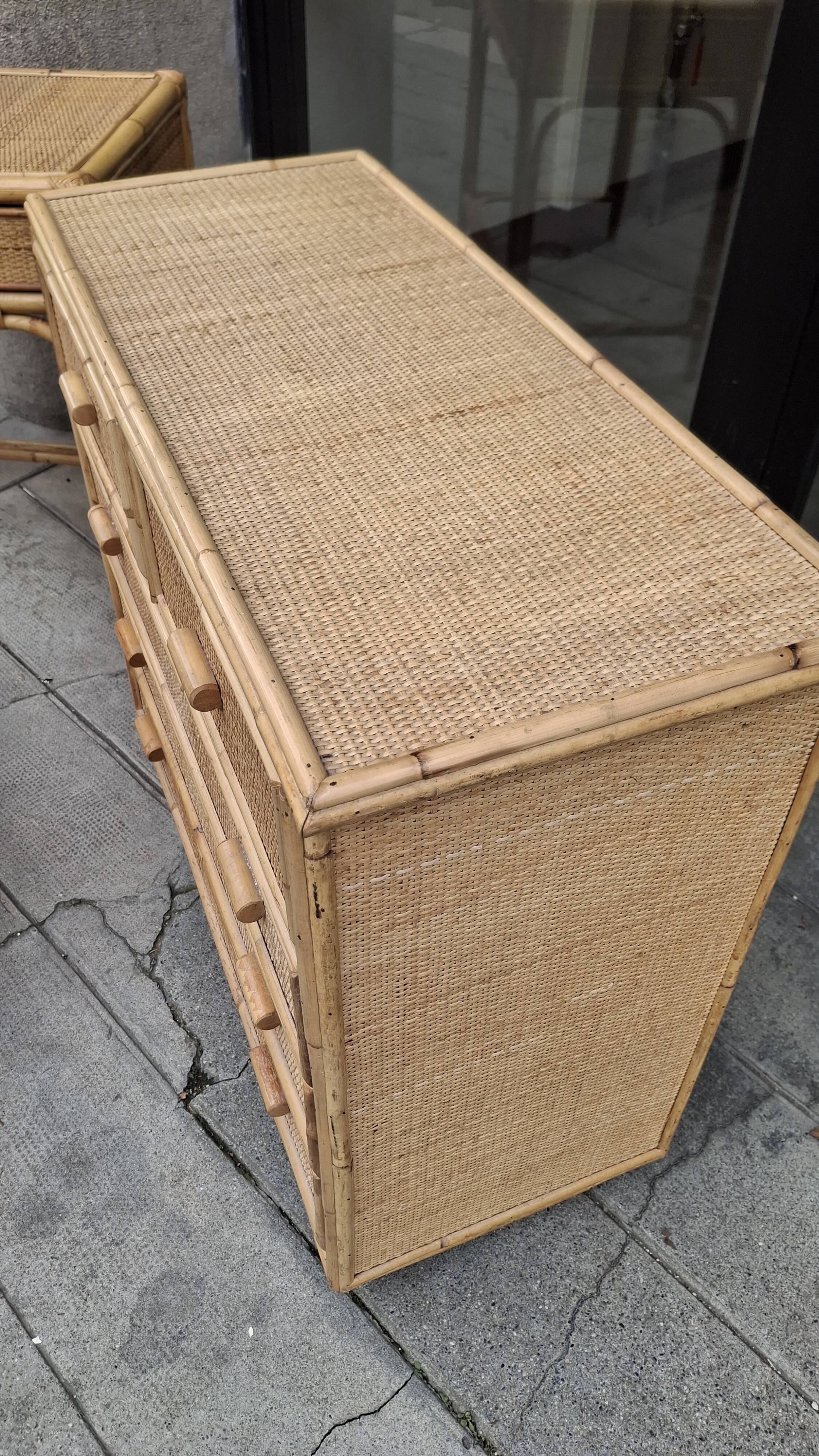 Woven rattan and wicker furniture. Vintage.