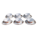 Set of six Digoin cups, Trouvère model