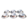 Set of six Digoin cups, Trouvère model