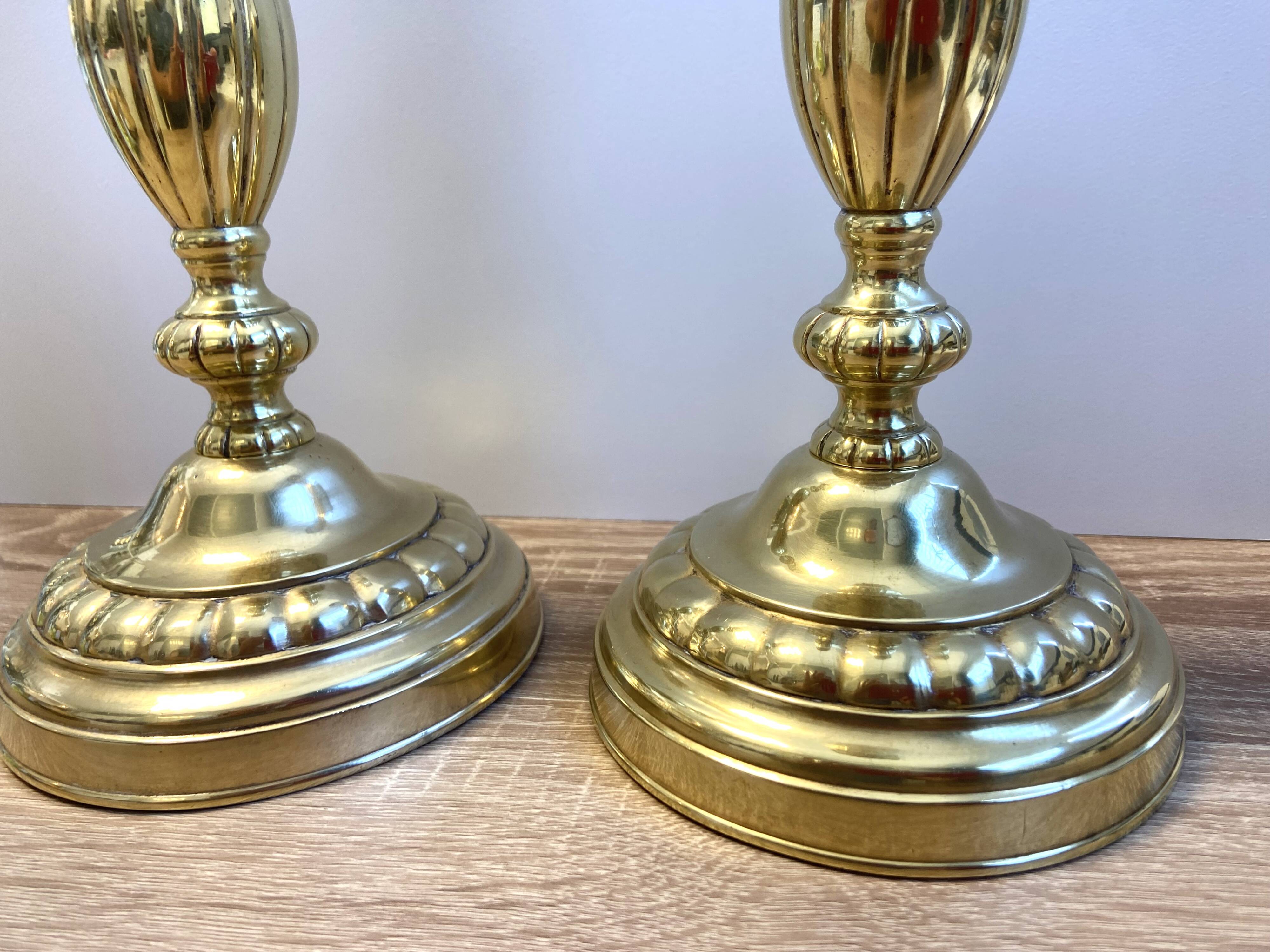 Antique pair of Louis Philippe period candlesticks and torches